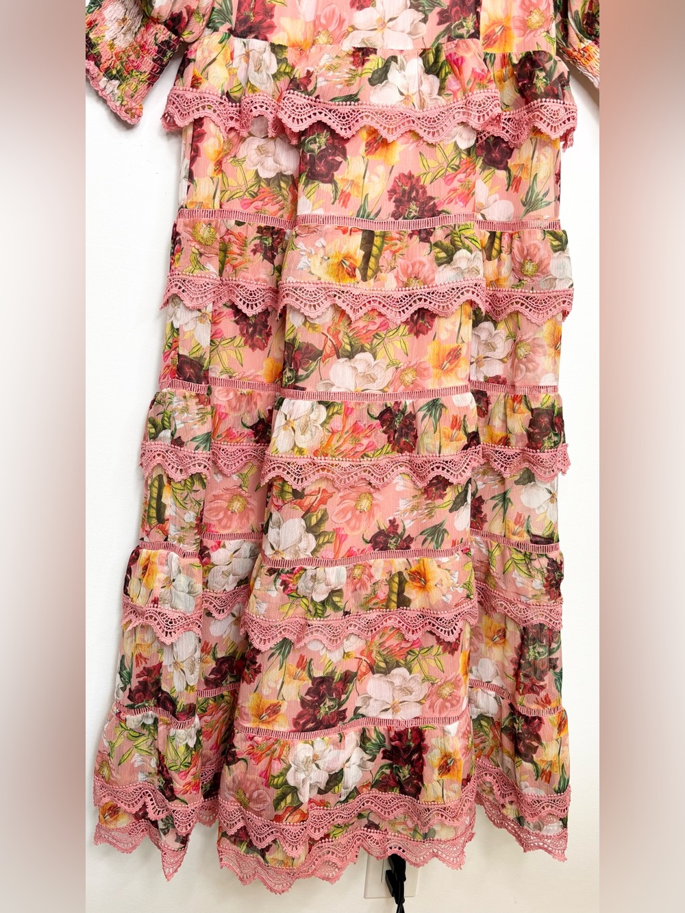 Alice + Olivia Brooke High Neck Maxi Dress Juniper Floral Rose Button Front 6 - Picture 13 of 16
